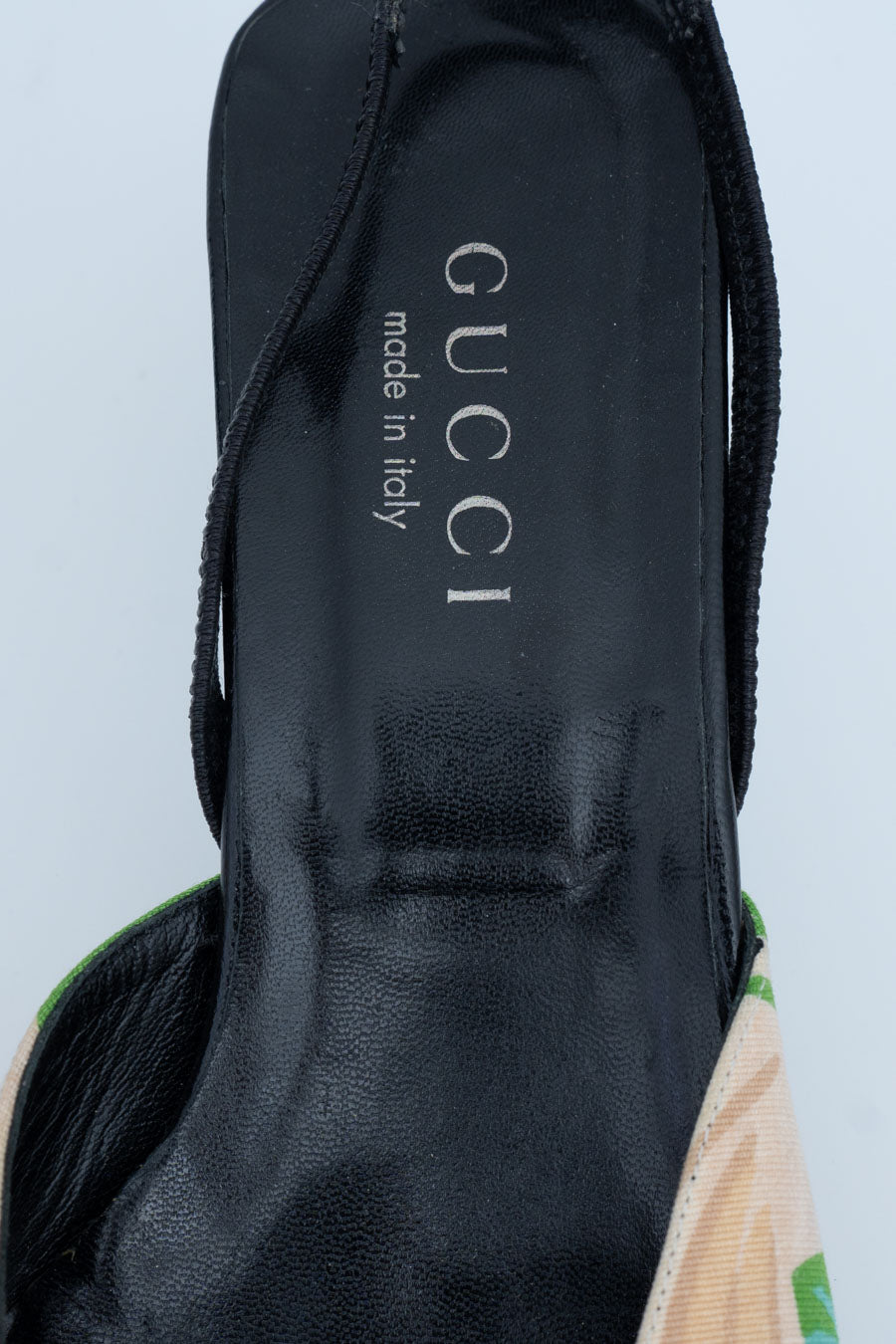 Gucci Absatz-Mules mit blauem Absatz
