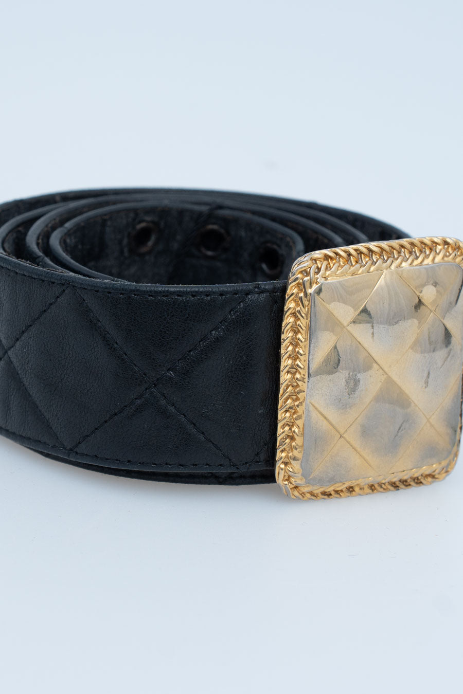 Chanel Gürtel Schwarz gesteppt