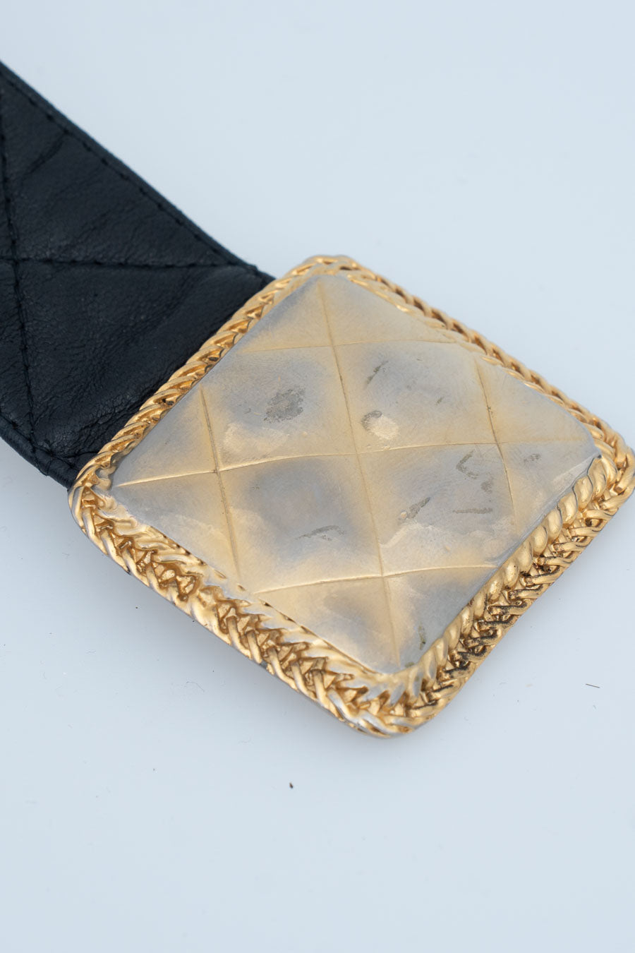 Chanel Gürtel Schwarz gesteppt