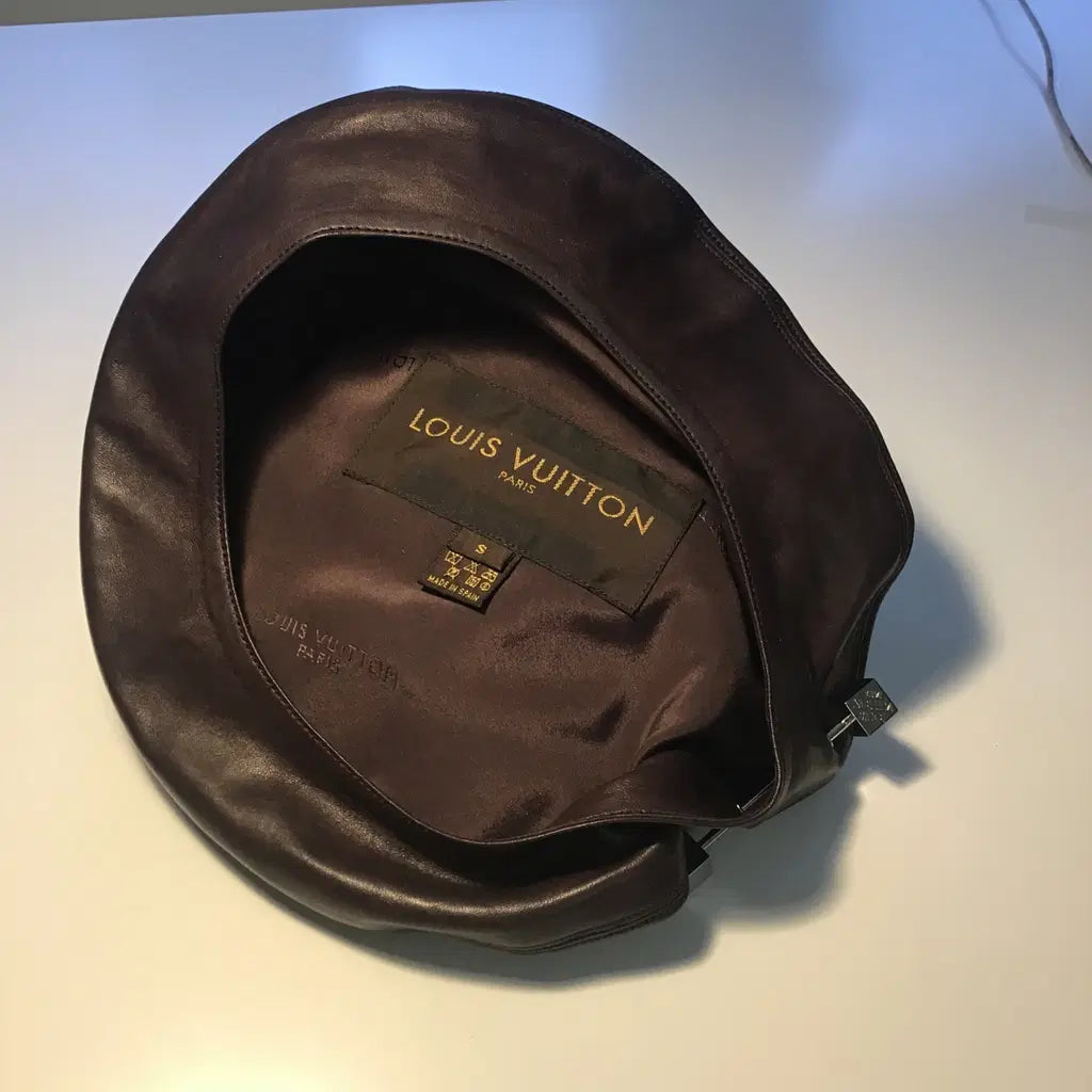Louis Vuitton Basken-Mütze Braun Leder