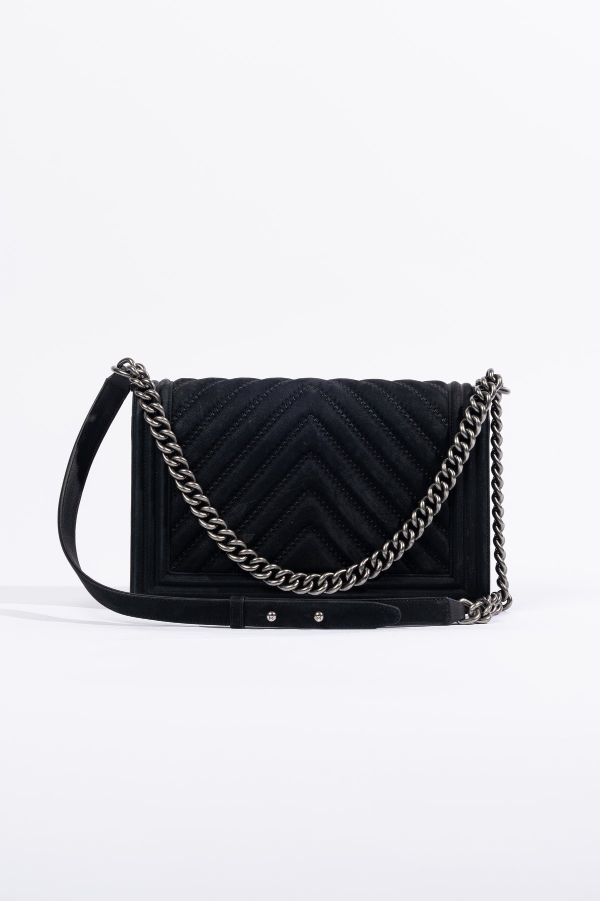 Chanel Medium Boy Bag Schwarz Wildleder