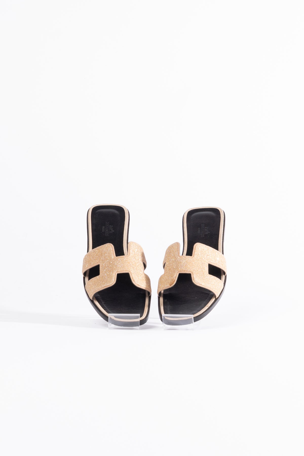 Hermès Oran Sandalen Crystal Powder Nude