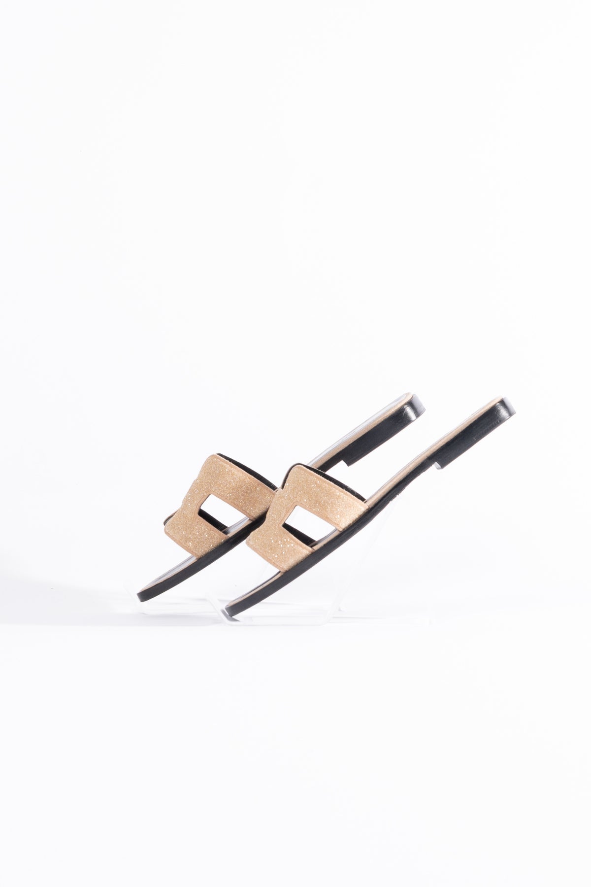 Hermès Oran Sandalen Crystal Powder Nude