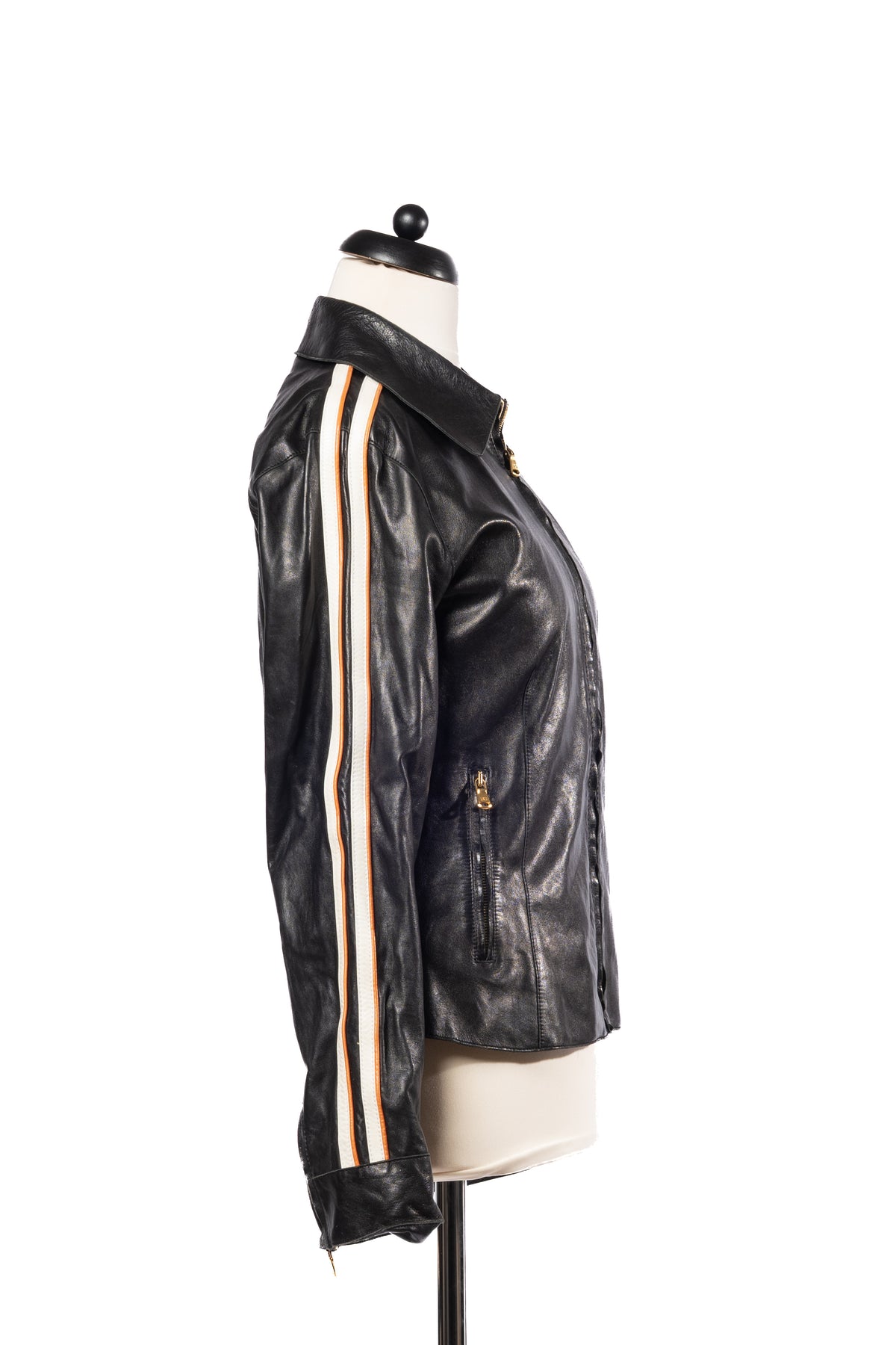 Dolce&Gabbana Lederjacke Racing Schwarz