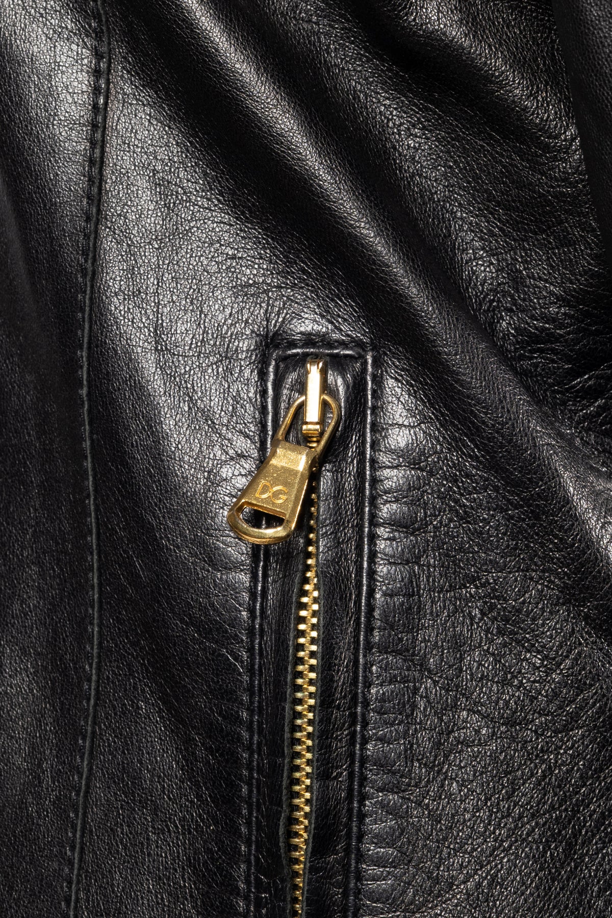 Dolce&Gabbana Lederjacke Racing Schwarz