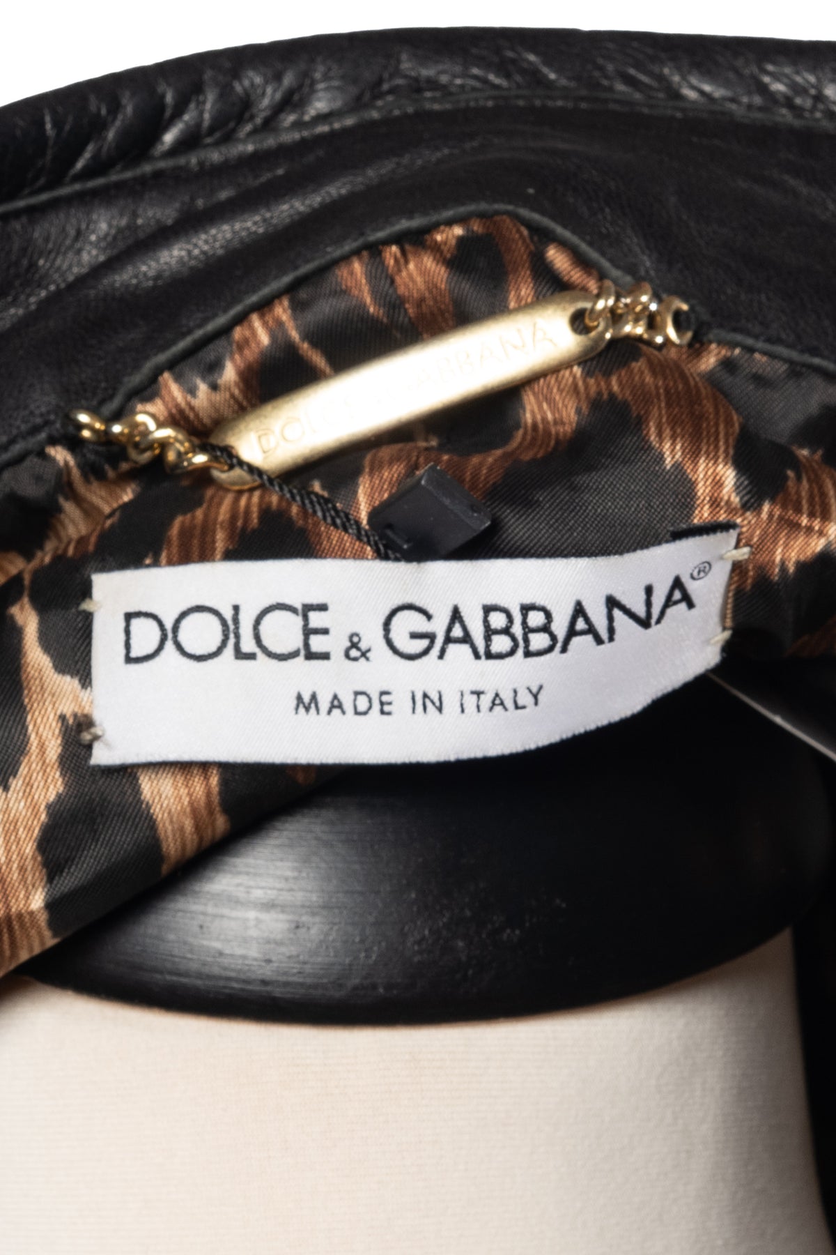 Dolce&Gabbana Lederjacke Racing Schwarz