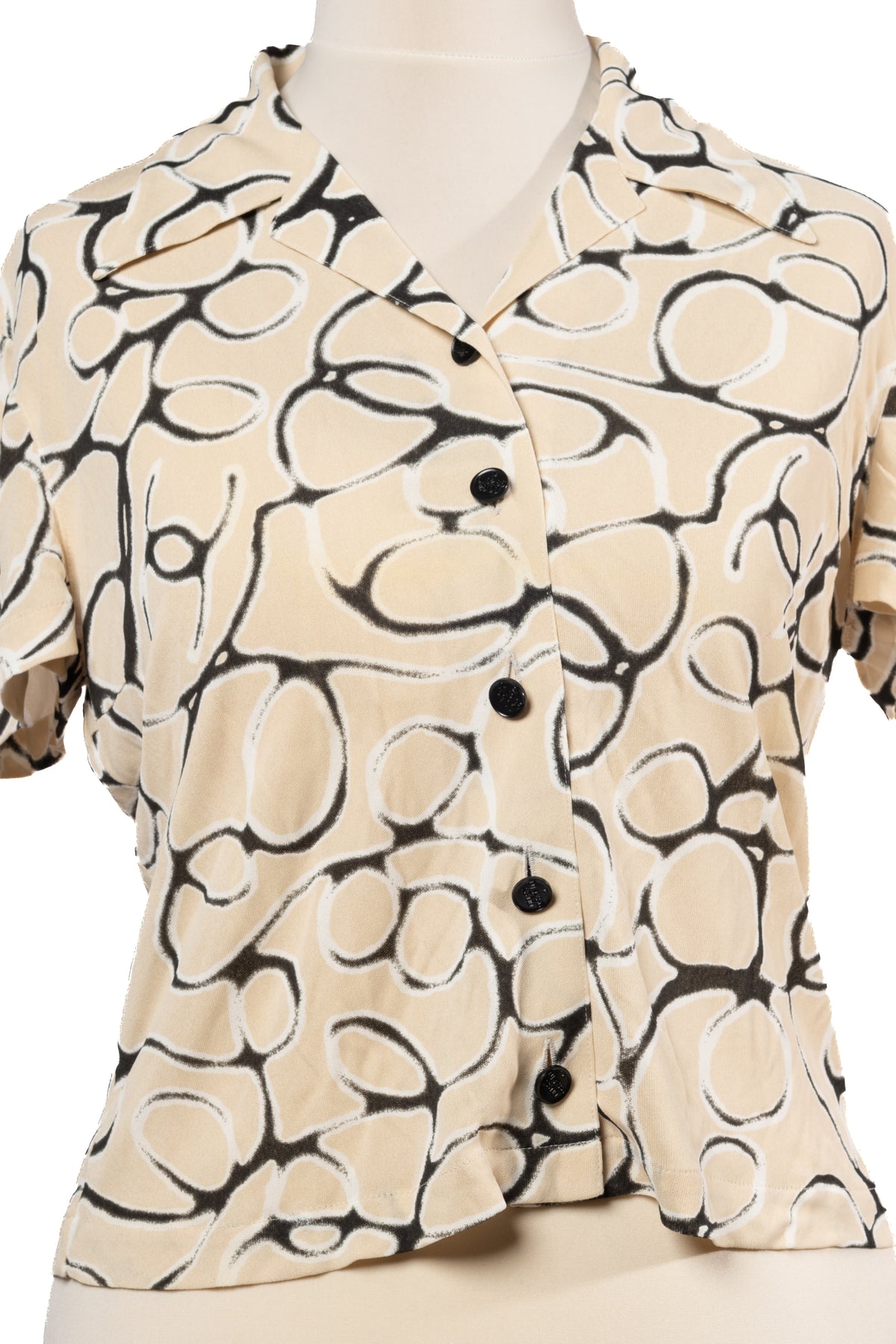 Chanel Kombi mit Muster · Creme/Schwarz