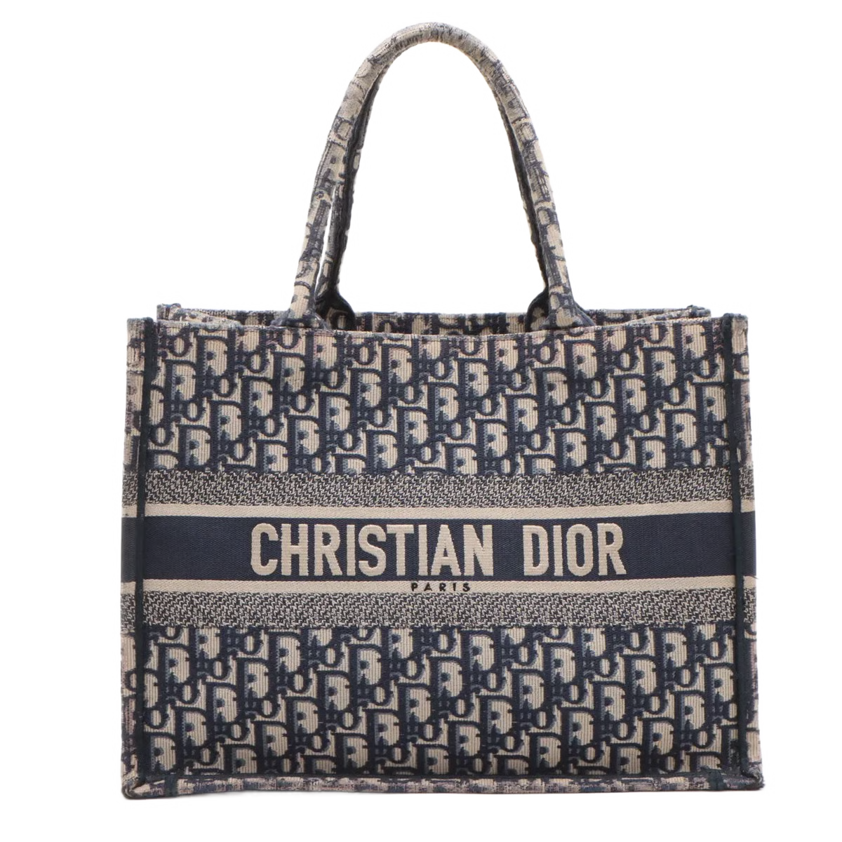 Christian Dior Book Tote Houndstooth Canvas Medium