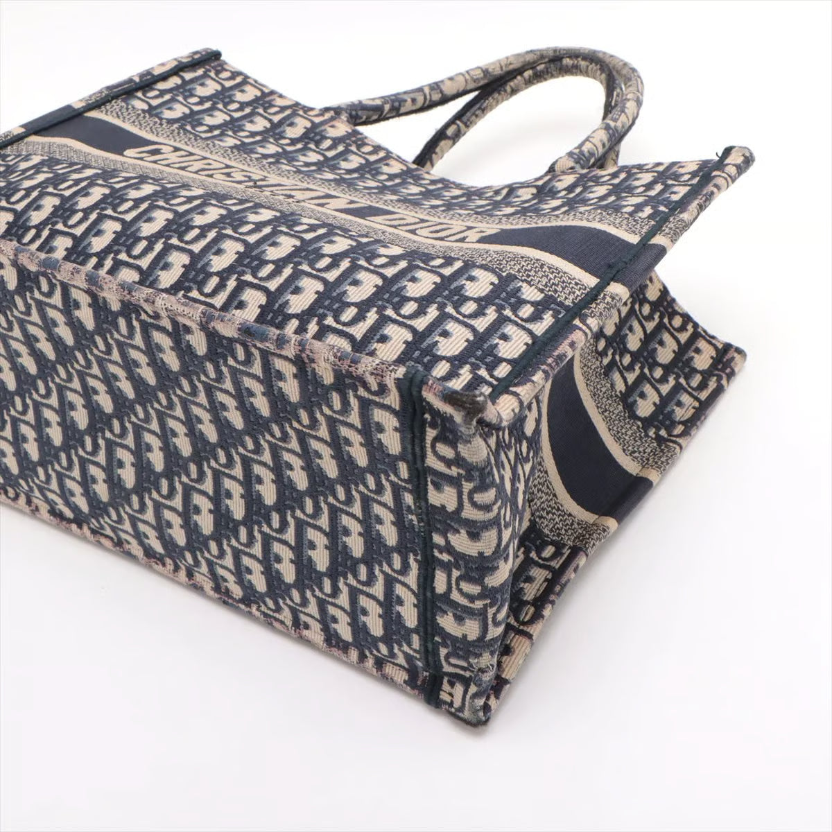 Christian Dior Book Tote Houndstooth Canvas Medium