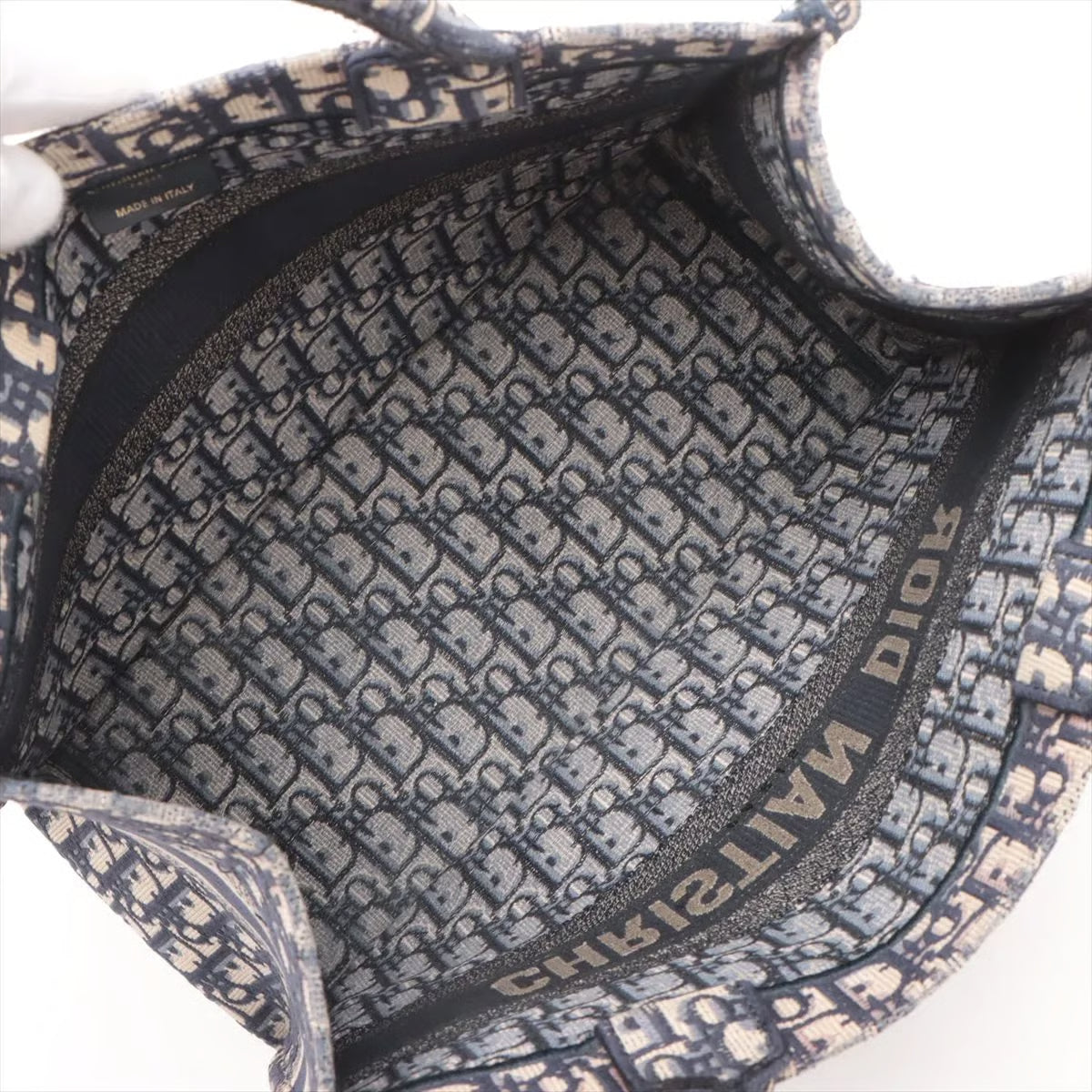 Christian Dior Book Tote Houndstooth Canvas Medium