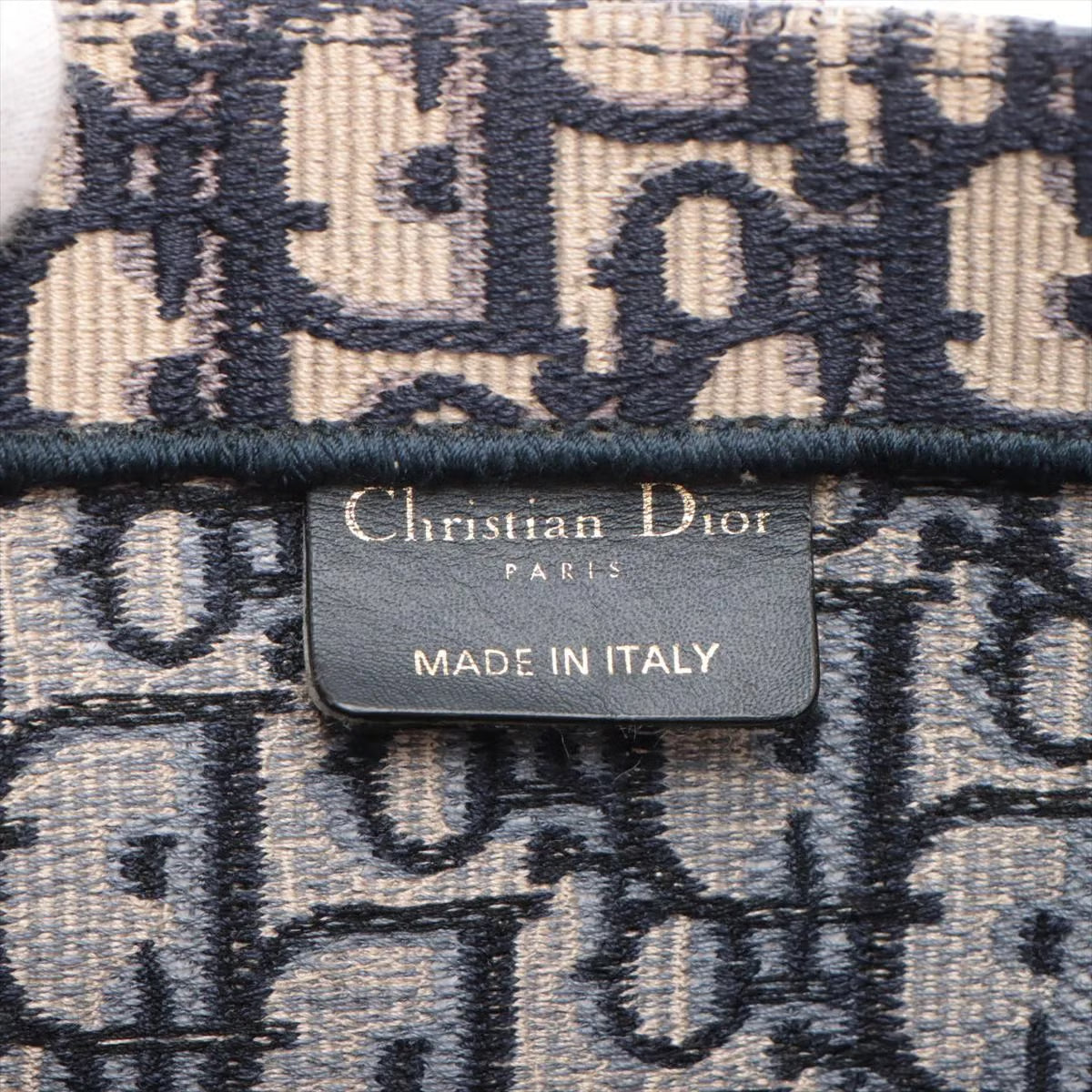 Christian Dior Book Tote Houndstooth Canvas Medium