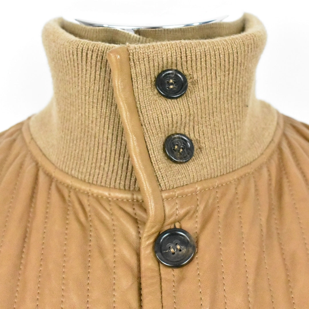 Dolce&Gabbana Lederjacke mit Knopfleiste Braun